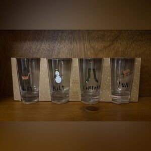 NWT Rae Dunn Festive Highball Glasses Set